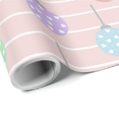 Papier Cadeau Coeurs Pots Pink Blue et Purple Polka (Coin rond)