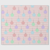 Papier Cadeau Coeurs Pots Pink Blue et Purple Polka (Plat)