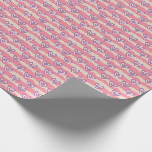 Papier Cadeau Coeurs pourpres Valentine (Coin)