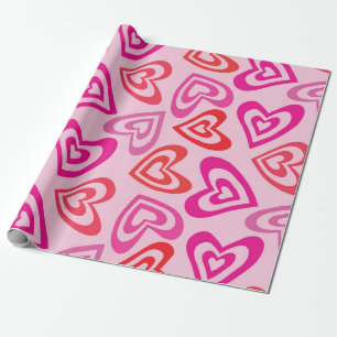 Papier Cadeau Cœurs psychédéliques amour Saint-Valentin