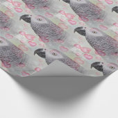 Papier Cadeau Coeurs Puffy Gris Africains (Coin)