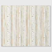 Papier Cadeau Cœurs rayés blanc crème (Plat)