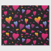 Papier Cadeau Coeurs rayonnants Valentine (Plat)