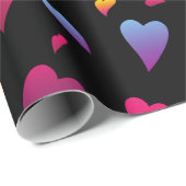 Papier Cadeau Coeurs rayonnants Valentine (Coin rond)