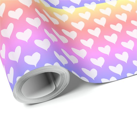 Papier Cadeau Coeurs romantiques mignons Aimer Saint Valentin Mo (Coin rond)