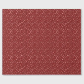 Papier Cadeau Coeurs - Rose clair sur Ombre rouge (Plat)