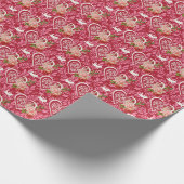 Papier Cadeau Coeurs Rose cupides (Coin)