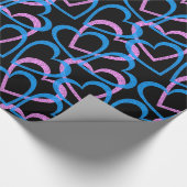 Papier Cadeau Coeurs rose Et Bleu Papier Motif Abstrait (Coin)