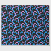 Papier Cadeau Coeurs rose Et Bleu Papier Motif Abstrait (Plat)