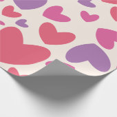 Papier Cadeau Coeurs rose et pourpre Saint Valentin Anniversaire (Coin)