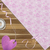 Papier Cadeau Cœurs Rose Pâle Et Nom
