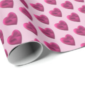 Papier Cadeau Coeurs rose pastel Simple Minimal (Coin rond)