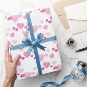 Papier Cadeau Coeurs roses