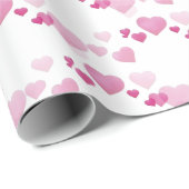 Papier Cadeau Coeurs roses (Coin rond)
