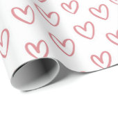 Papier cadeau coeurs roses (Coin rond)