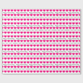 Papier Cadeau Coeurs roses classiques (Plat)
