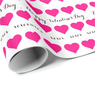 Papier Cadeau Coeurs roses classiques