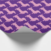 Papier Cadeau Coeurs roses Dachsund (Coin)