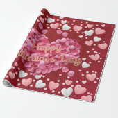 Papier Cadeau Coeurs roses Élégants La Saint-Valentin Envelopper (Déroulé)