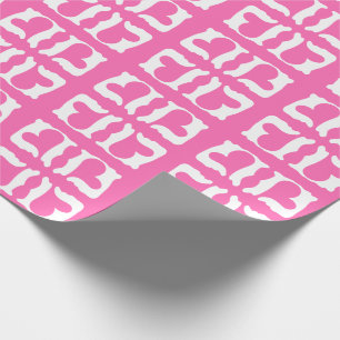 Papier Cadeau Cœurs roses et blancs bubble gum