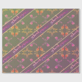 Papier Cadeau Coeurs Roses "Merci" sur la prune (Plat)