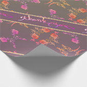 Papier Cadeau Coeurs Roses "Merci" sur la prune (Coin)