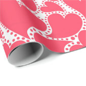 Papier Cadeau Coeurs roses mignons (Coin rond)