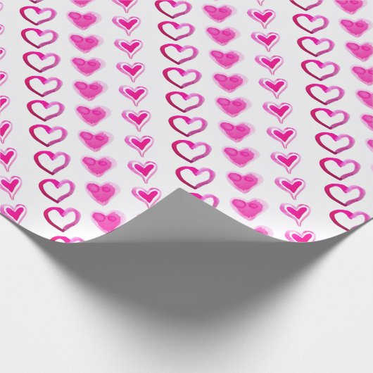 Papier Cadeau Coeurs roses mignons pour toujours l'amour l'amiti (Coin)