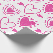 Papier Cadeau Coeurs roses Motif sans couture Cadeau d'anniversa (Coin)