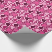 Papier Cadeau Coeurs roses romantiques en haut et en bas (Coin)