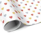 Papier Cadeau Coeurs Rouge Et Jaune (Coin rond)