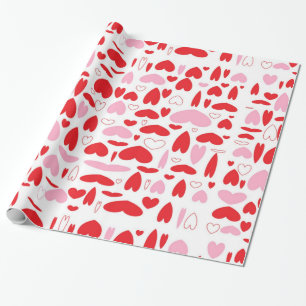 Papier Cadeau Coeurs Rouge Et Rose