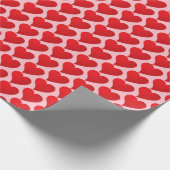 Papier Cadeau Coeurs rouge rose mignonne motif Valentin moderne (Coin)