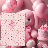 Papier Cadeau Coeurs - Rouge sur lumière rose Ombre