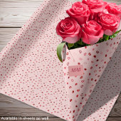 Papier Cadeau Coeurs - Rouge sur lumière rose Ombre