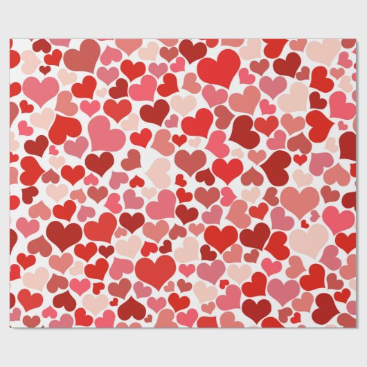Papier Cadeau Coeurs rouges (Plat)