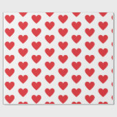 Papier Cadeau Coeurs rouges (Plat)