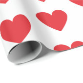 Papier Cadeau Coeurs rouges (Coin rond)