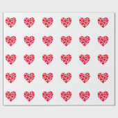 Papier Cadeau Coeurs rouges (Plat)