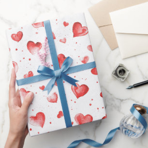 Papier Cadeau Coeurs rouges