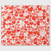 Papier Cadeau Coeurs rouges Amour romantique mignon Fille Annive (Plat)