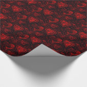 Papier Cadeau Coeurs rouges avec un Arrière - plan noir (Coin)