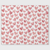 Papier Cadeau Cœurs Rouges Blancs (Plat)