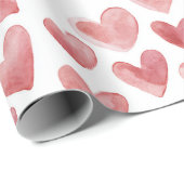 Papier Cadeau Cœurs Rouges Blancs (Coin rond)