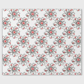 Papier Cadeau Coeurs rouges de Saint Valentin atomique (Plat)