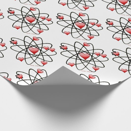Papier Cadeau Coeurs rouges de Saint Valentin atomique (Coin)
