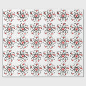 Papier Cadeau Coeurs rouges de Saint Valentin atomique (Plat)