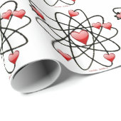 Papier Cadeau Coeurs rouges de Saint Valentin atomique (Coin rond)