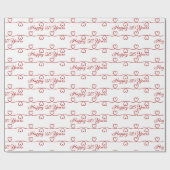 Papier Cadeau Coeurs rouges du 25e anniversaire (Plat)