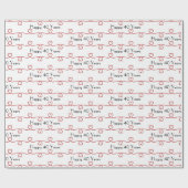 Papier Cadeau Coeurs rouges du 40e anniversaire (Plat)